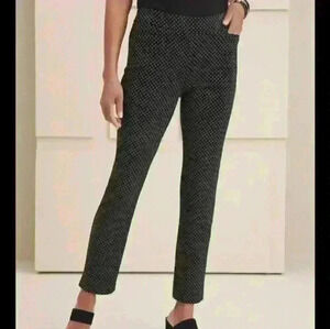 Reitman straight leg black white day 2 nite trendy pinstripe trousers pant 14